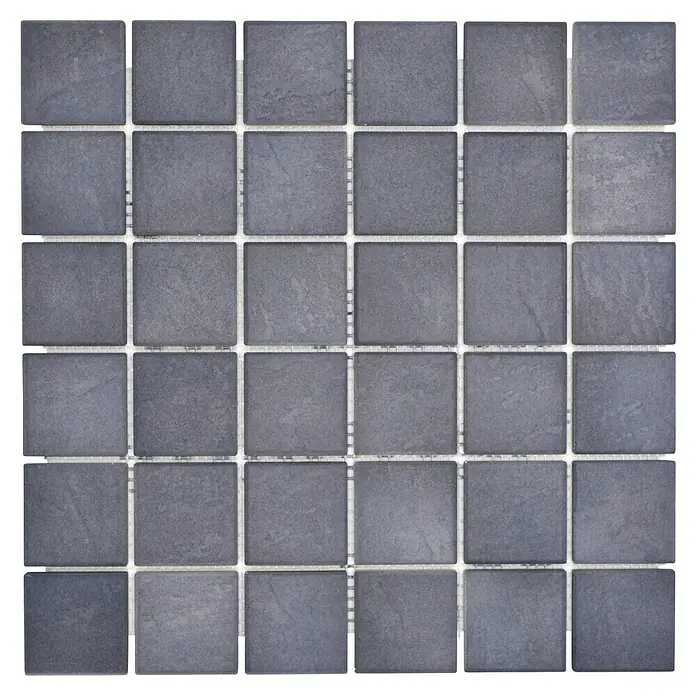 Mosaikfliese JAB 47V549 slate - 29,7 x 29,7 cm, Schiefer, Matt - Quadratische, graue Mosaikfliesen auf einem Netz für Badezimmer oder Küchen, ideal für einen modernen Look.