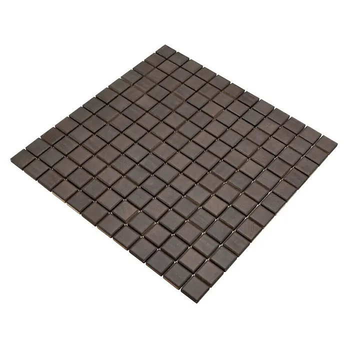Mosaikfliese JAB 23SB28 wenge - 29,7 x 29,7 cm, Wenge, Matt - Quadratisches Mosaik aus dunklem Holz, ideal für stilvolle Wand- oder Bodengestaltung. Ein elegantes Detail für jeden Raum.