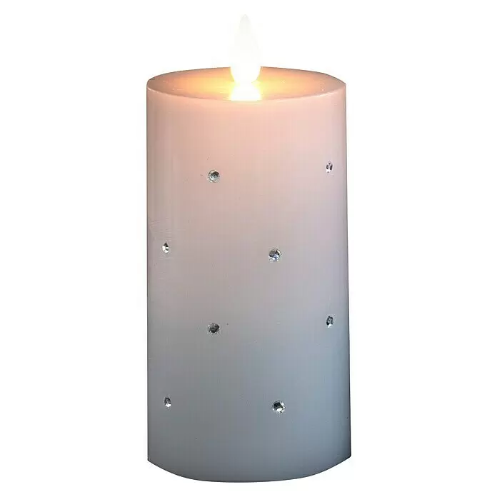 Konstsmide LED-Kerze - Weiß, Höhe: 14,3 cm, 7,5 cm, Wachs - Vorderansicht