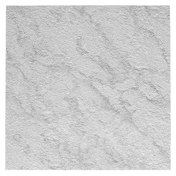 Steingutfliese Niagara - 34 x 34 cm, Grau/Weiß, Matt - Grauer Putz auf einer quadratischen Leinwand, der eine subtile Textur und ein natürliches Aussehen für einen vielseitigen Hintergrund bietet.