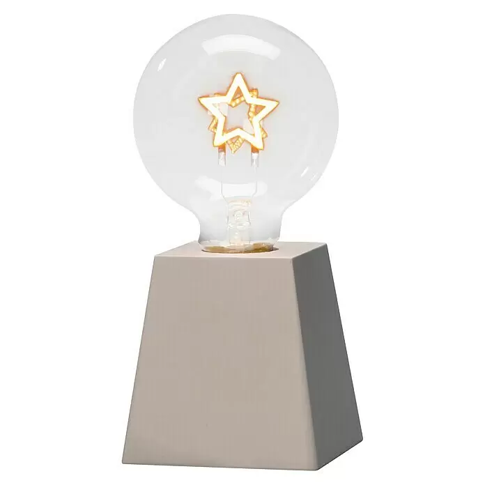 Konstsmide LED-Weihnachtsdekoleuchte - 8 x 8 x 17,5 cm, Weiß, Batteriebetrieben, LED, Stern - Diagonale Ansicht