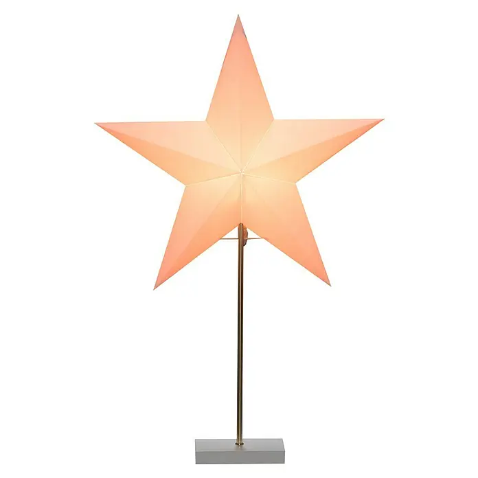 Konstsmide Standstern - Weiß, LED, Netzbetrieben - Sternförmige Tischleuchte mit sanftem Lichtschein und Metallfuß, ideal als dekoratives Element.