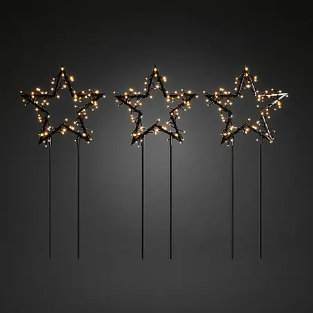 Konstsmide  LED-Gartenstecker Stern 3er-Set