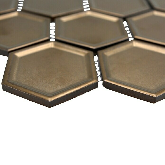 Mosaikfliese Hexagon Bronze HX 09BR (32,5 x 28,1 cm, Bronze, Glänzend) | BAUHAUS