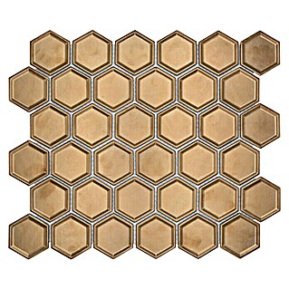 Mosaikfliese Hexagon Bronze HX 09BR (32,5 x 28,1 cm, Bronze, Glänzend)