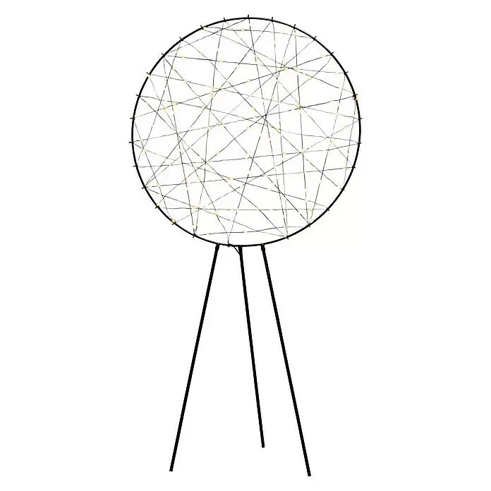 Konstsmide LED-Metallsilhouette Ring - 60 x 25 x 117 cm, Schwarz, Netzbetrieben, Lichtfarbe: Bernstein - Vorderansicht
