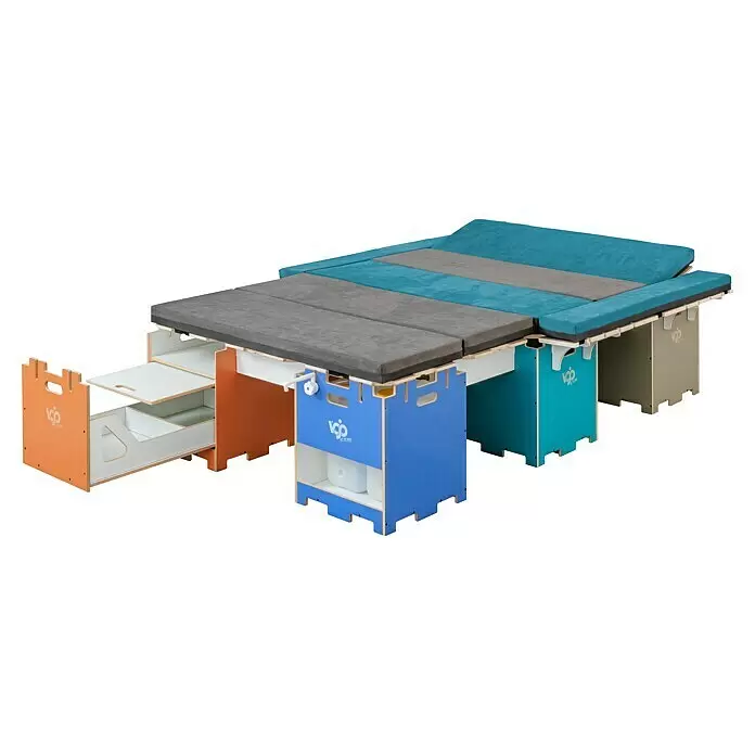 Vojo Camper Ausbau-Set Nomad - 23 -tlg., Geeignet für: Transporter - Diagonale Ansicht