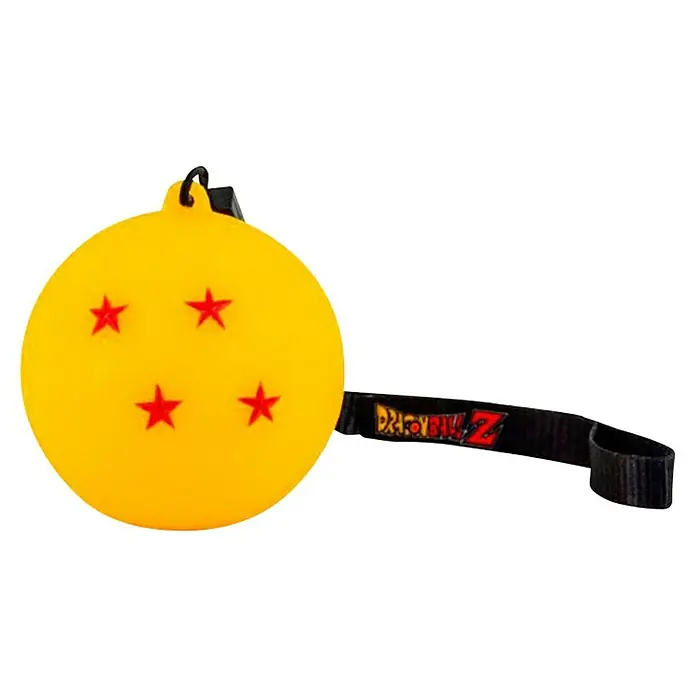 Lámpara LED decorativa bola de dragón - L x An x Al: 6 x 6 x 6 cm - Primer plano de un llavero de Dragon Ball Z, con una bola de dragón de cuatro estrellas y una pulsera negra.