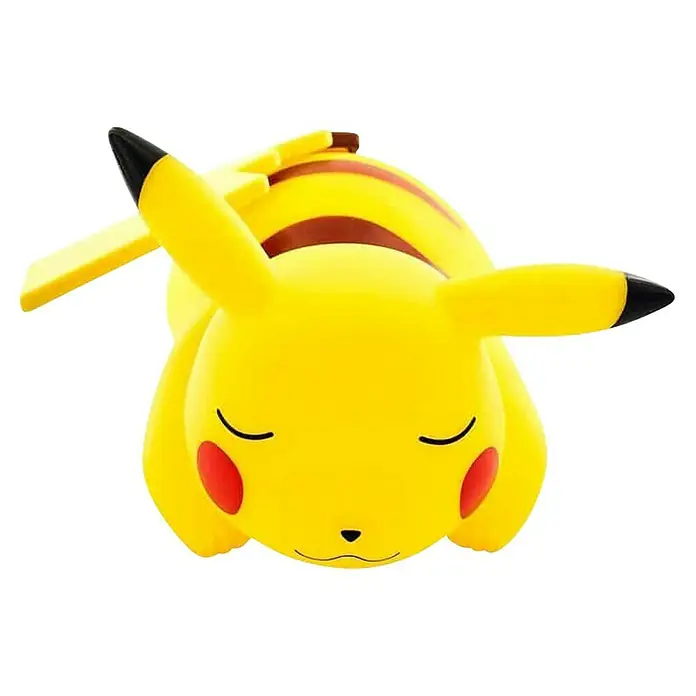 Lámpara LED decorativa Pikachu dormido - L x An x Al: 25 x 13 x 20 cm - Bonita luz nocturna de Pikachu, con mejillas rojas y orejas de rayo, que ofrece una iluminación cálida y relajante para los niños.