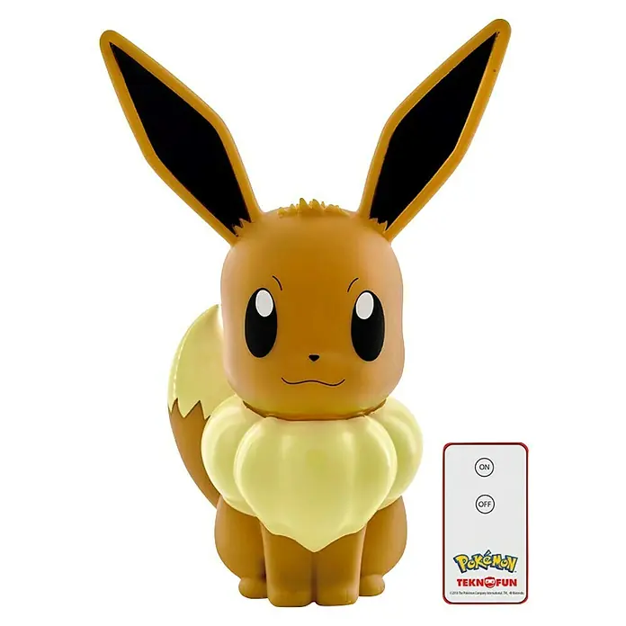 Lámpara LED decorativa Eevee - L x An x Al: 21,5 x 14,5 x 32,5 cm - Luz nocturna Eevee con mando a distancia. Linda luz nocturna Pokémon para niños con fácil uso y luz suave para conciliar el sueño.