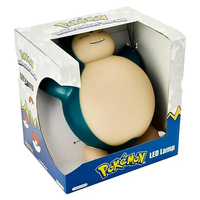 Lámpara LED decorativa Snorlax - L x An x Al: 25 x 21 x 10,5 cm - Una lámpara LED Pokémon Snorlax dentro de su caja original. Ideal como luz nocturna o decoración para los fans de Pokémon.