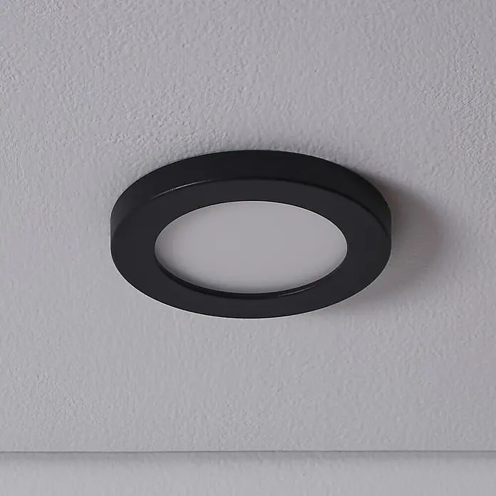 Eglo LED-Einbauleuchte FUEVA FLEX - 5,5 W, Schwarz, Warmweiß - Schwarze LED-Deckenleuchte mit rundem Design. Ideal für moderne Innenräume und energiesparende Beleuchtung.