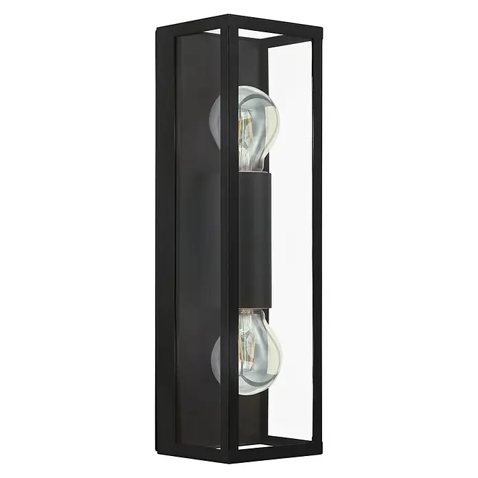 Eglo Wandleuchte AMEZOLA - 120 W, Schwarz, E27 - Die moderne schwarze Wandleuchte mit zwei Glühbirnen in einem eleganten, minimalistischen Design. Perfekt für stilvolle Innenräume.