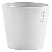 Ecopots Amsterdam Pflanzkübel rund (Außenmaß (Ø x H): 20 x 17,5 cm, Kunststoff, Weiß, Mit Bewässerungssystem) | BAUHAUS