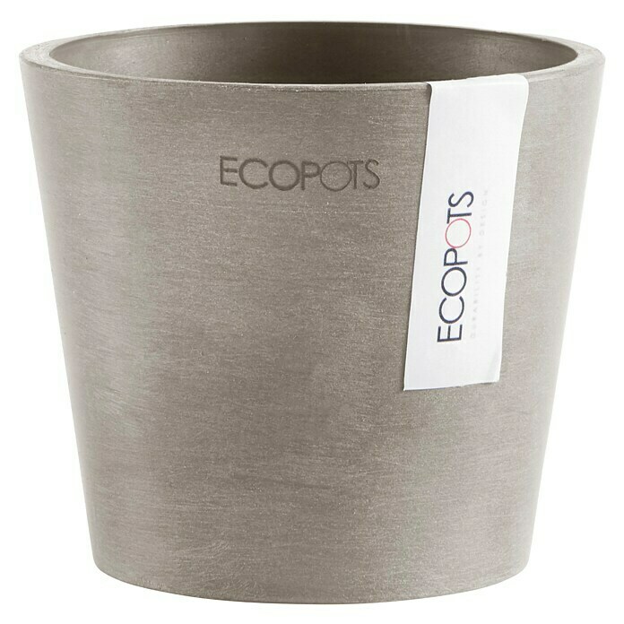 Ecopots Amsterdam Pflanztopf Mini (Außenmaß (Ø x H): 10,5 x 9,2 cm, Kunststoff, Braungrau) | BAUHAUS