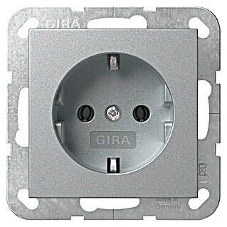 Gira System 55 Steckdose 018826 (Aluminium, Matt, 16 A, Unterputz)