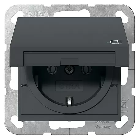 Gira System 55 Klappdeckelsteckdose 045428