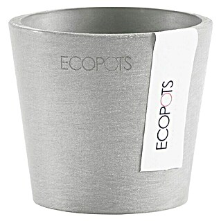 Ecopots Amsterdam Pflanztopf Mini (Außenmaß (Ø x H): 8 x 7 cm, Kunststoff, Weiß, Grau)