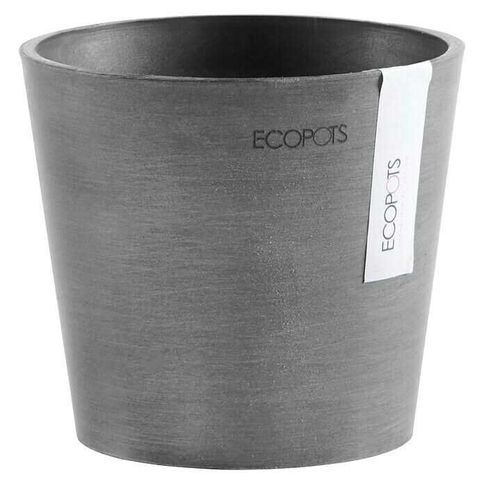 Ecopots Amsterdam Pflanztopf Amsterdam (Außenmaß (Ø x H): 13 x 11,4 cm, Kunststoff, Grau) | BAUHAUS