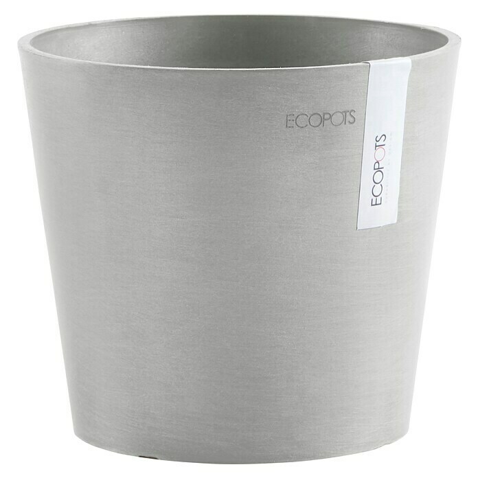 Ecopots Amsterdam Pflanztopf Mini (Außenmaß (Ø x H): 17 x 14,9 cm, Kunststoff, Weiß, Grau) | BAUHAUS