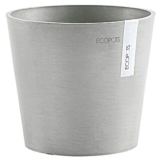 Ecopots Amsterdam Pflanztopf Mini (Außenmaß (Ø x H): 17 x 14,9 cm, Kunststoff, Weiß, Grau)