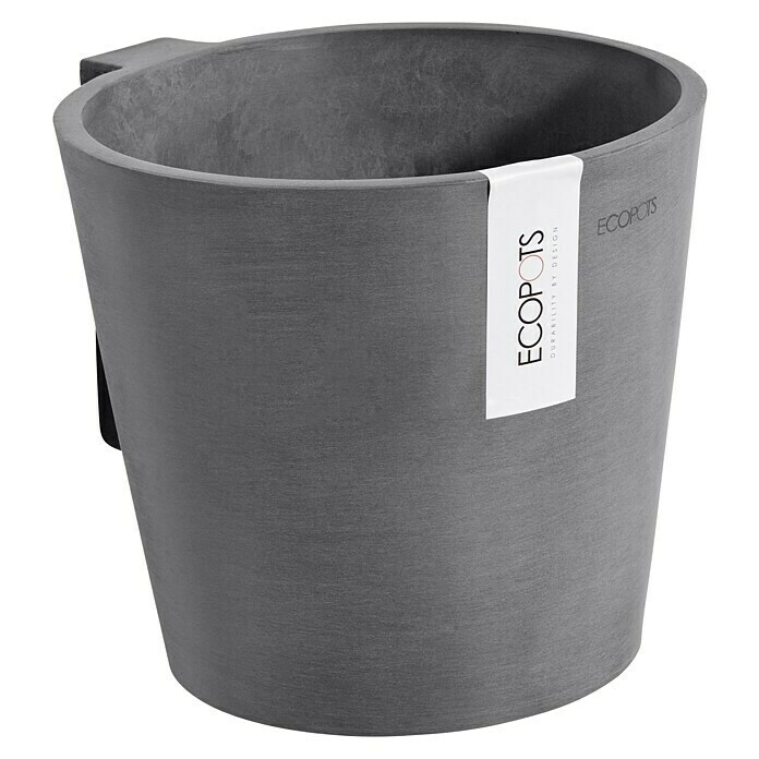 Ecopots Amsterdam Pflanztopf Wall (Außenmaß (Ø x H): 20 x 17,5 cm, Kunststoff, Grau) | BAUHAUS