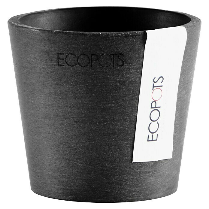 Ecopots Amsterdam Pflanztopf Mini (Außenmaß (Ø x H): 8 x 7 cm, Kunststoff, Dunkelgrau) | BAUHAUS