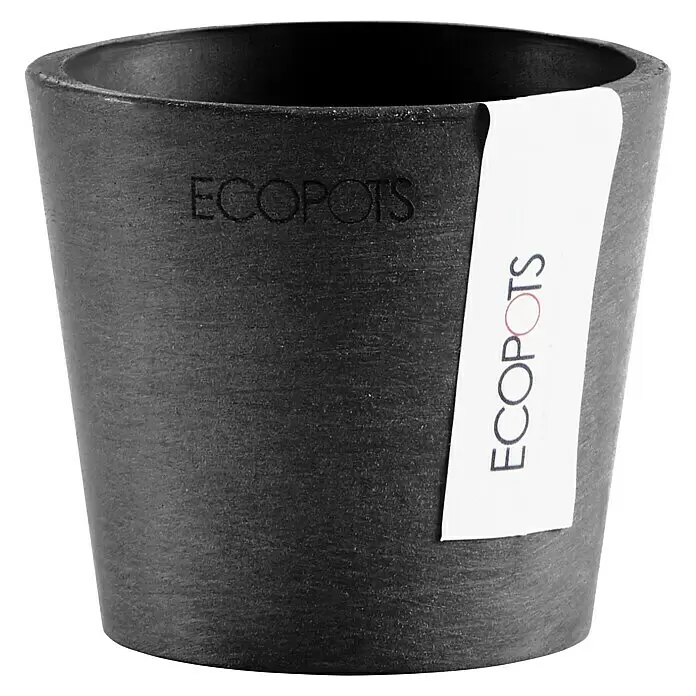 Ecopots Amsterdam Pflanztopf MiniAußenmaß (Ø x H): 8 x 7 cm, Kunststoff, Dunkelgrau