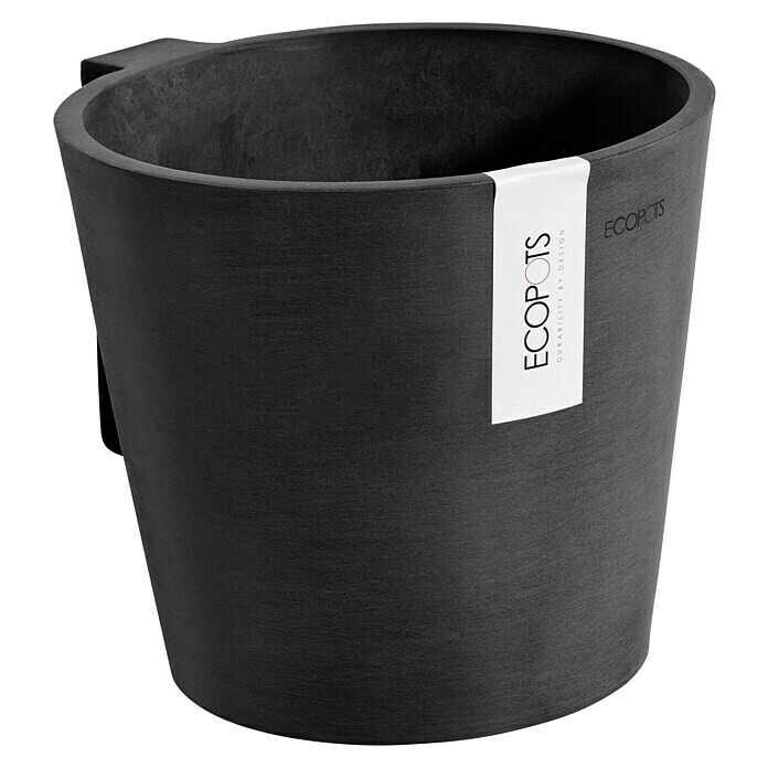 Ecopots Amsterdam Pflanztopf Wall (Außenmaß (Ø x H): 20 x 17,5 cm, Kunststoff, Dunkelgrau) | BAUHAUS