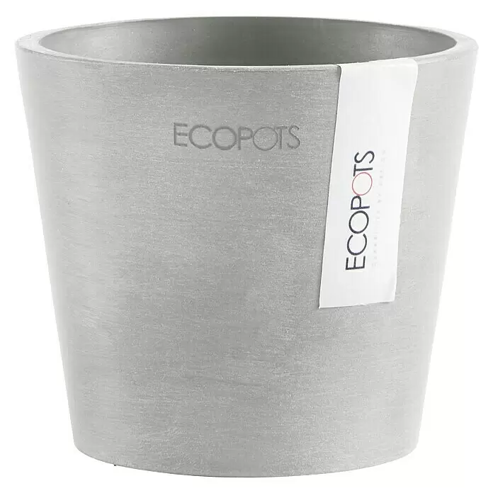 Ecopots Amsterdam Pflanztopf MiniAußenmaß (Ø x H): 10,5 x 9,2 cm, Kunststoff, Weiß, Grau