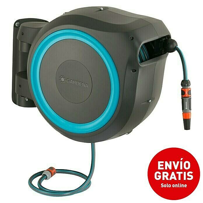Gardena Portamangueras de pared RollUp XL (Longitud del tubo: 35 m, Gris/Azul) | BAUHAUS
