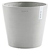 Ecopots Amsterdam Pflanzkübel rund (Außenmaß (Ø x H): 40 x 35 cm, Kunststoff, Weißgrau, Mit Bewässerungssystem) | BAUHAUS