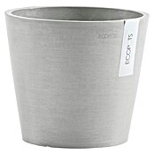 Ecopots Amsterdam Pflanzkübel rund (Außenmaß (Ø x H): 20 x 17,5 cm, Kunststoff, Weißgrau, Mit Bewässerungssystem) | BAUHAUS