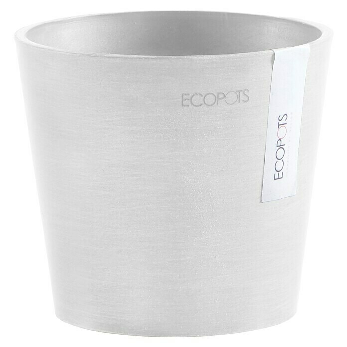 Ecopots Amsterdam Pflanztopf Mini (Außenmaß (Ø x H): 13 x 11,4 cm, Kunststoff, Weiß) | BAUHAUS