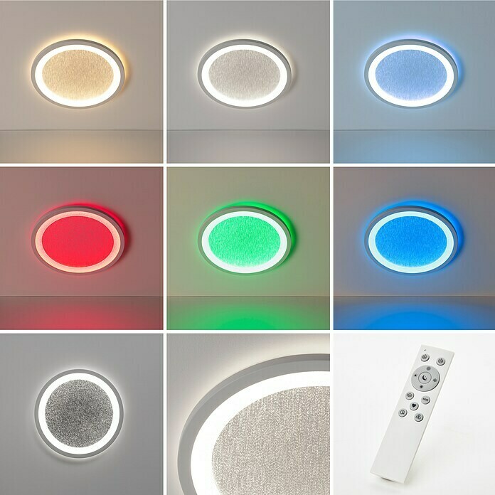 Brilliant LED-Deckenleuchte rund Tanida (22 W, Ø x H: 29,5 x 2,5 cm, Weiß, RGBW) | BAUHAUS