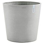 Ecopots Amsterdam Pflanzkübel rund (Außenmaß (Ø x H): 50 x 43,8 cm, Kunststoff, Weißgrau, Mit Bewässerungssystem) | BAUHAUS