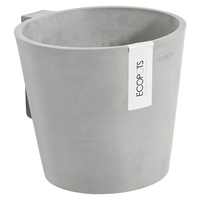 Ecopots Amsterdam Pflanztopf Wall (Außenmaß (Ø x H): 20 x 17,5 cm, Kunststoff, Weiß, Grau) | BAUHAUS