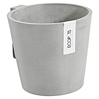 Ecopots Amsterdam Pflanztopf Wall (Außenmaß (Ø x H): 20 x 17,5 cm, Kunststoff, Weiß, Grau)