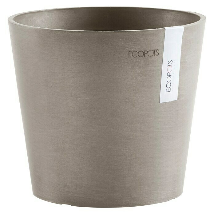 Ecopots Amsterdam Pflanztopf Mini (Außenmaß (Ø x H): 17 x 14,9 cm, Kunststoff, Braungrau) | BAUHAUS