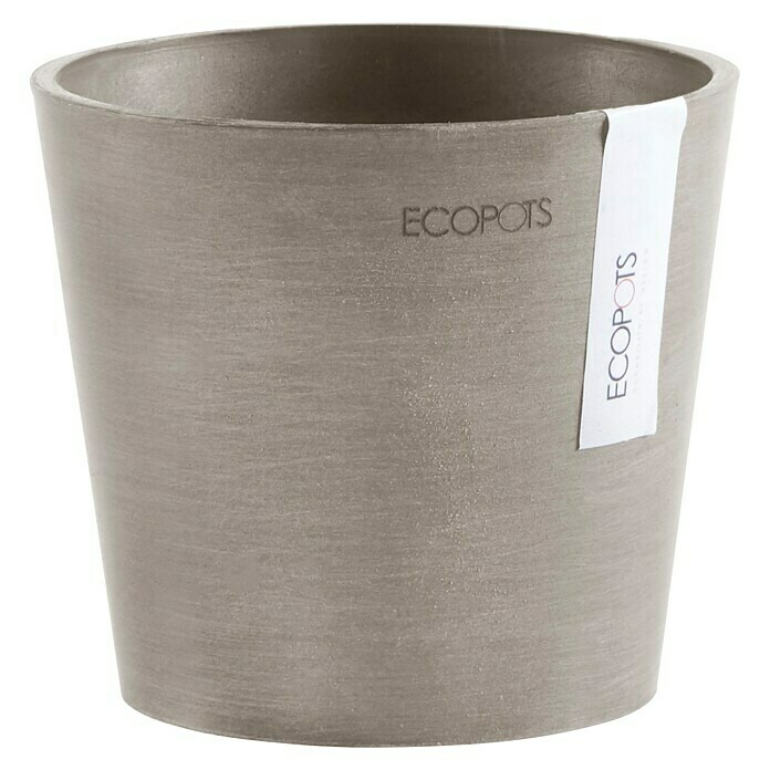 Ecopots Amsterdam Pflanztopf Mini (Außenmaß (Ø x H): 13 x 11,4 cm, Kunststoff, Braungrau) | BAUHAUS