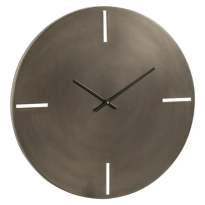 Wanduhr - Durchmesser: 50,5 cm, Dunkelgrau - Zeitlose, runde Wanduhr in Grau mit minimalistischem Design und schlanken Zeigern für ein modernes Ambiente.