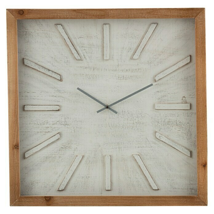 Wanduhr (60 x 60 cm, Weiß/Natur) | BAUHAUS