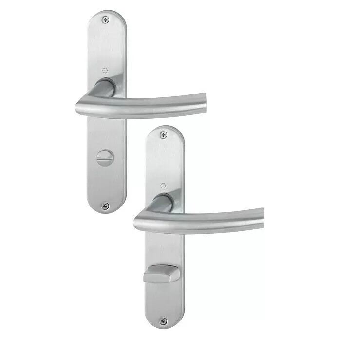 Hoppe Zimmertürgarnitur WC NarvikStärke Tür: 42 mm - 37 mm, Edelstahl, Schlitzkopf/Olive
