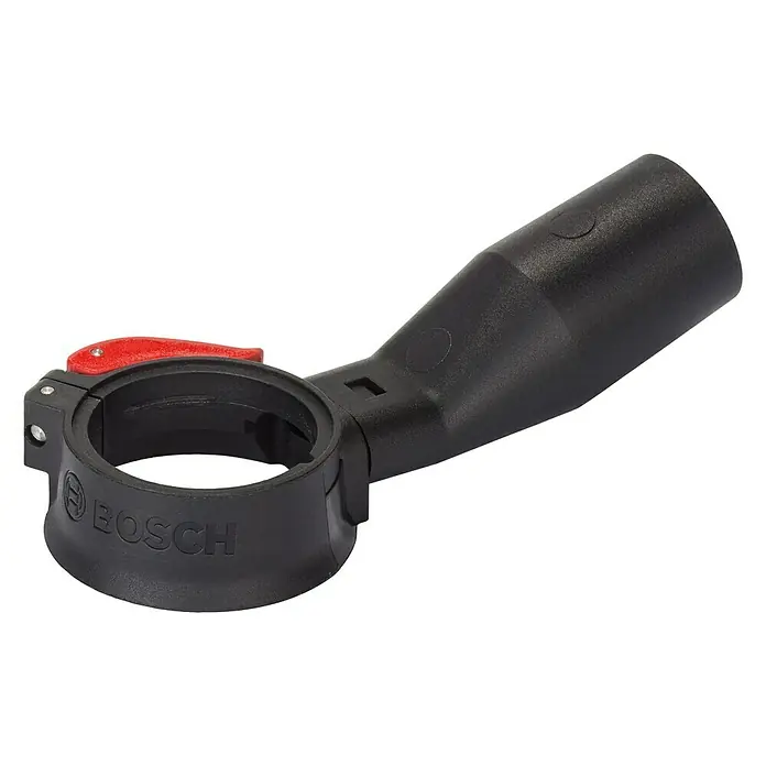 Bosch Absaug-Adapter für Multifunktionsgeräte - Geeignet für: Deltaschleifplatte - Abgebildet ist eine Bosch Absaughaube GDE 68 Professional für Bohrhammer, ein nützliches Zubehör für staubfreies Arbeiten auf Baustellen.