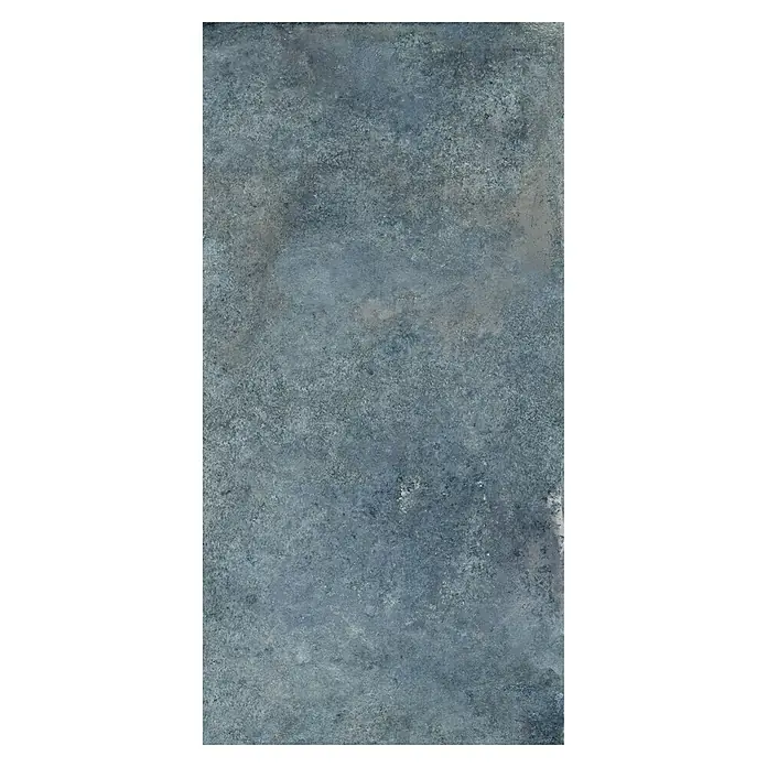 Feinsteinzeugfliese Blue Ocean - 59,7 x 119,7 cm, Blau, Matt - Detailaufnahme einer dunkelblauen Keramikfliese mit feiner, unregelmäßiger Textur, ideal für moderne Raumgestaltung.