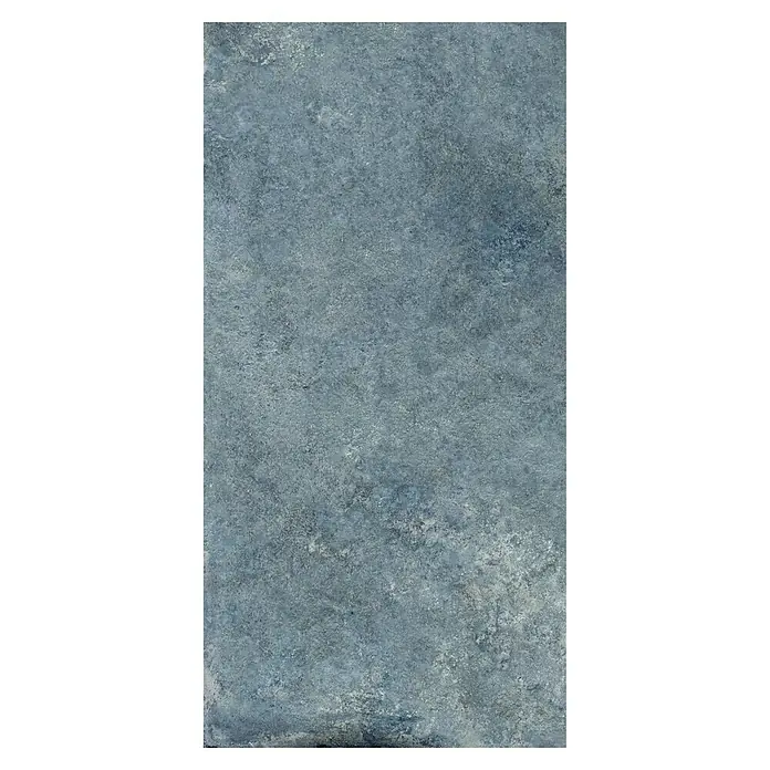 Feinsteinzeugfliese Blue Ocean - 59,7 x 119,7 cm, Blau, Matt - Strukturierte dunkelblaue Keramikfliese mit unregelmäßiger Textur und leichtem Glanz. Ideal für moderne Wand- und Bodengestaltungen.