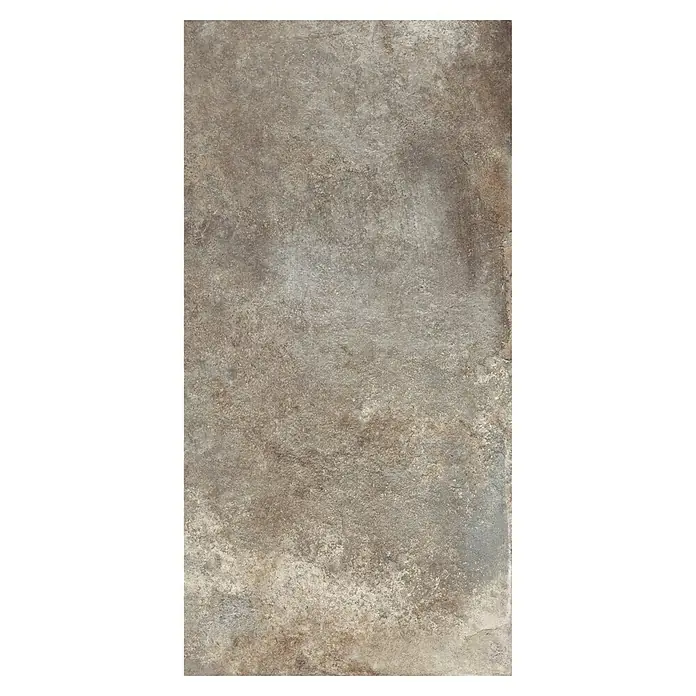 Feinsteinzeugfliese Sandy Beach - 59,7 x 119,7 cm, Grau/Beige, Matt - Abstraktes Bild einer Betonstruktur in verschiedenen Grautönen mit einer dunklen Umrandung.