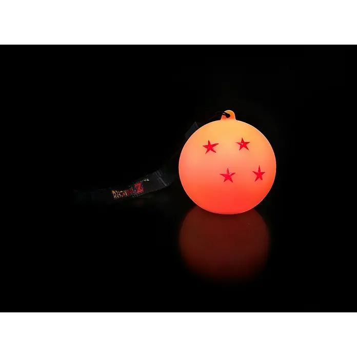 Lámpara LED decorativa bola de dragón - L x An x Al: 6 x 6 x 6 cm - Bola de cuatro estrellas de Dragon Ball Z iluminada con cordón, un artículo de colección perfecto para los fans.