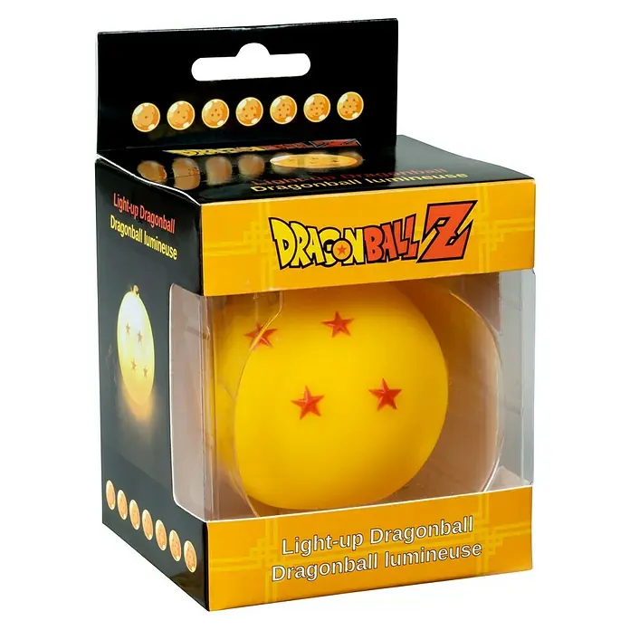 Lámpara LED decorativa bola de dragón - L x An x Al: 6 x 6 x 6 cm - Una lámpara Dragonball Z con luz y cuatro estrellas en el embalaje original, un regalo ideal para los fans.