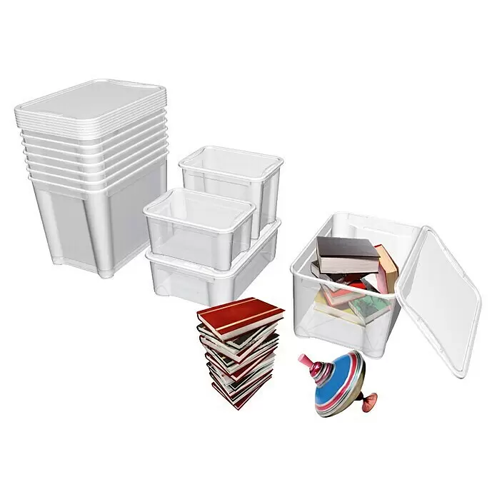 Regalux Clear Unterbettbox XXML x B x H: 79 x 58 x 18 cm, 52 l, Mit Rollen